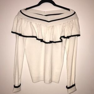 white &black off the shoulder